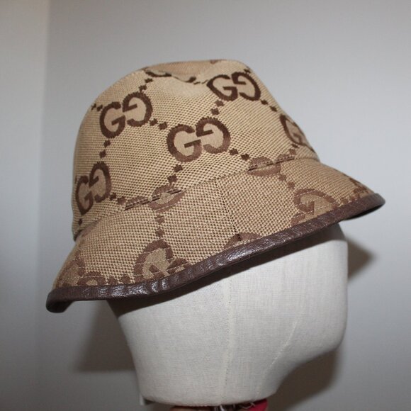 NWT GUCCI GG Jumbo Maxi Giant Fedora Bucket Hat M 57 cm 681256 UNISEX - Picture 1 of 7